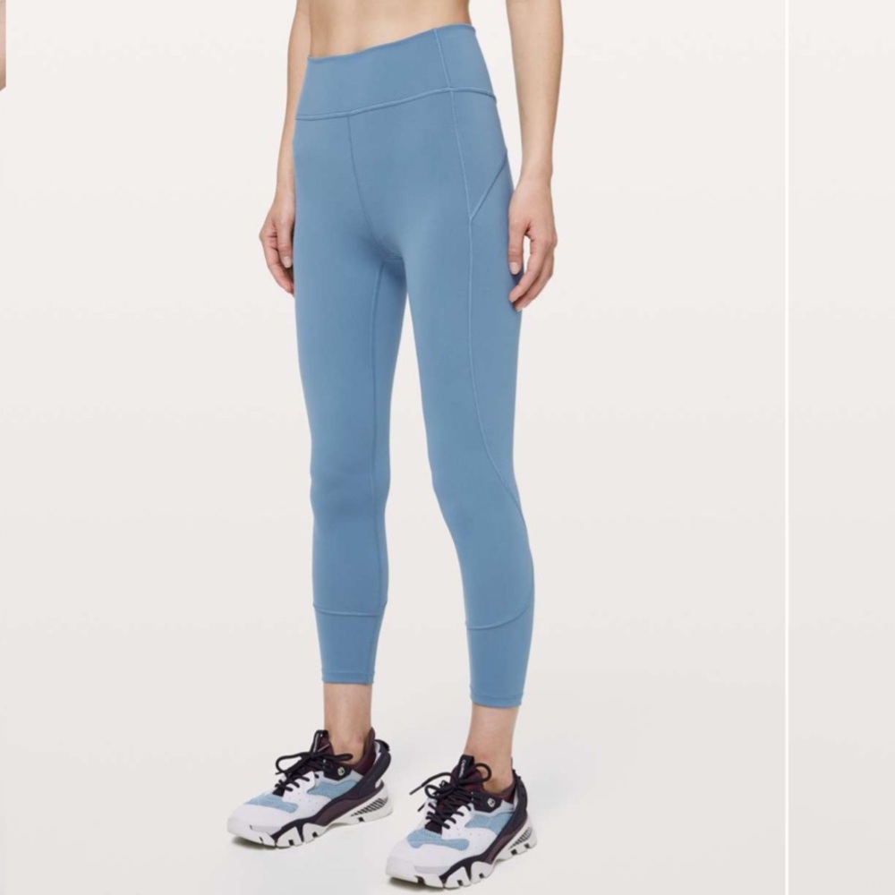Lululemon In Movement 7/8 Tight Everlux Utility Blue Workout Athleisure-2